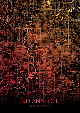 Indianapolis Black Map