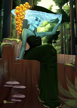 Mushroom Woman in A Forest