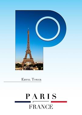 Eiffel Tower Letter P