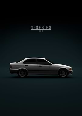 BMW E36 sedan 1994 White