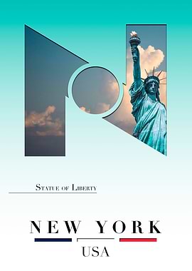 New York USA Letter N