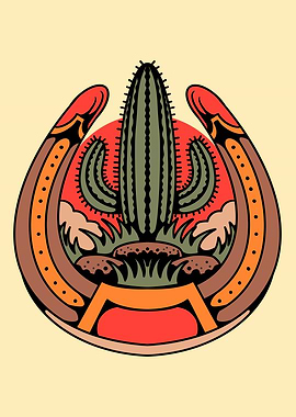 cactus horseshoe tattoo