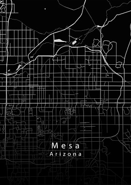 Mesa Arizona Map black