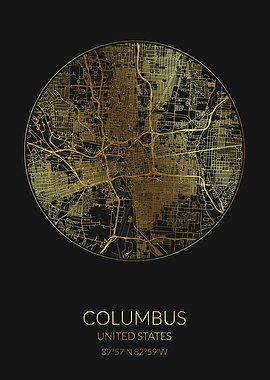 Columbus Black Gold Map