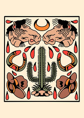 cowboy tattoo flash