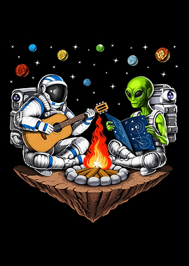 Camping Astronaut Alien