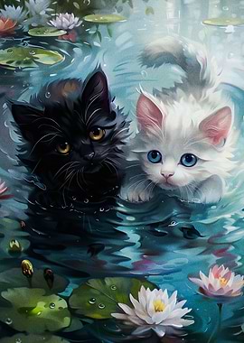 Couple Cat Waterlilies