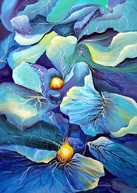 Aqua Watercolor Floral