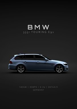 BMW 335i E91 Estate Blue