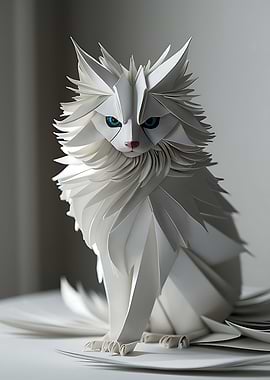 Maine coon Cat Origami