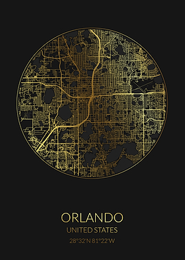 Orlando Black Gold Map