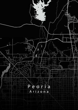 Peoria Arizona Map black