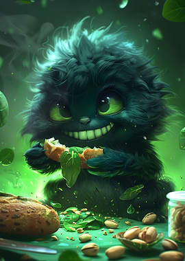 Unfluffy Darkgreen Monster