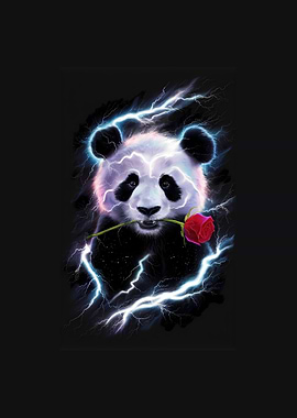 Panda and a rose