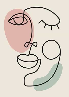 Woman face lines shape