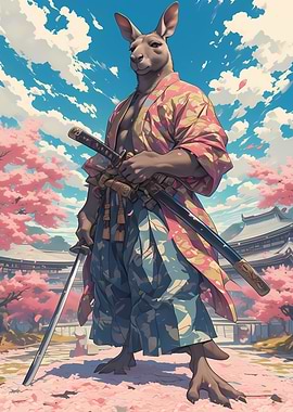Japanese Kangaroo Samurai