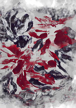 Red and black abstract