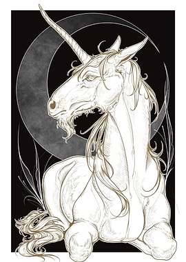 Gold Unicorn Illustration