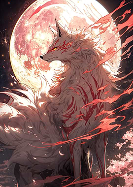 full moon sakura kitsune