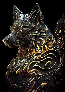 Ancient God Wolf Portrait