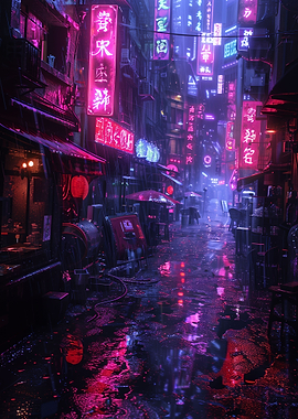 Cyber night city
