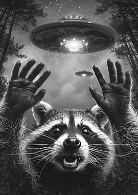 UFO Alien Raccoon