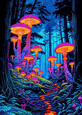 Trippy Mushroom Art
