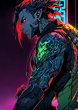 Anime Cyberpunk Cyborg Boy