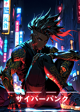 Anime Cyberpunk Cyborg Boy