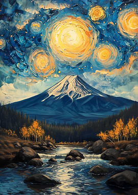Starry Night Fuji Mount