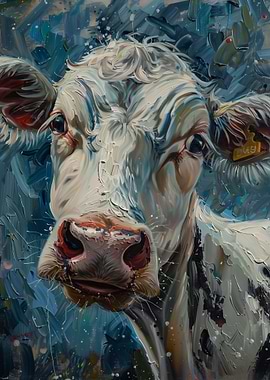 Cute Cow Oil Painting Art