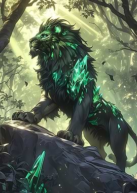 Majestic Emerald Lion