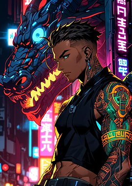 Anime Cyberpunk Cyborg Boy