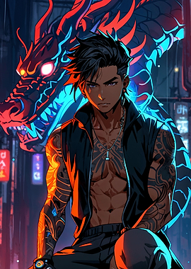 Anime Cyberpunk Cyborg Boy