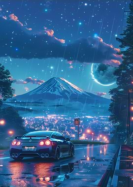 Nissan R35 City Fuji night