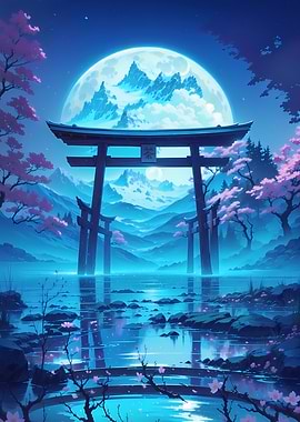 Moonlit Torii Gate