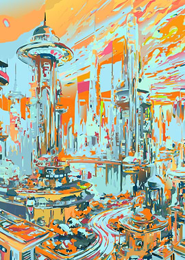 Abstract Art Modern City