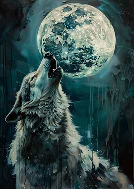Howling Wolf Moon Night