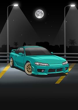 nissan silvia s15 cyan