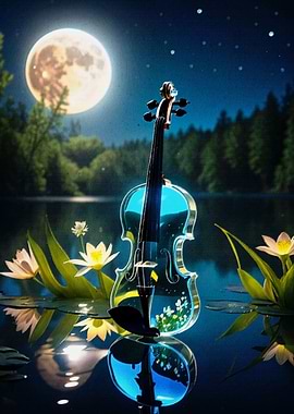 transparent glass violin