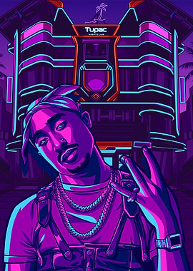tupac shakur night poster