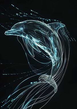 Abstract Dolphin Art