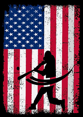 Baseball USA Flag