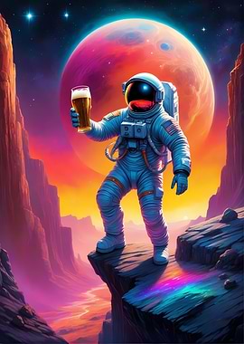 Astronaut with beer
