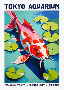 Koi Fish Aquarium Poster