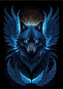 wolf blue eyes blue moon