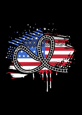 Roller Coaster Us Flag