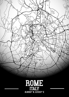 Rome City Map White