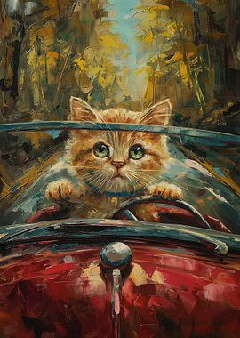 Cute Kitty Cabriolet Car