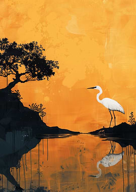 Heron Yellow Serenity